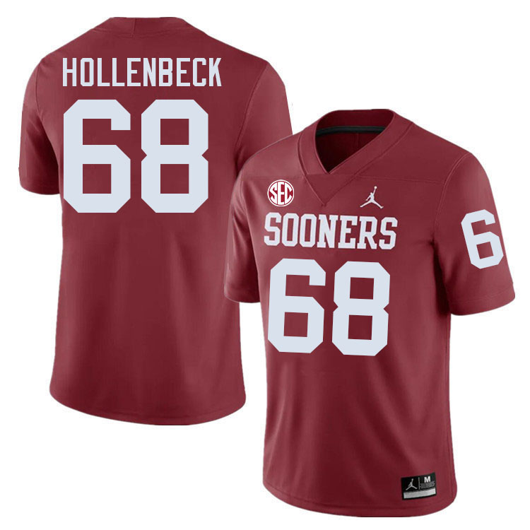 Oklahoma Sooners #68 Owen Hollenbeck College Football Jersey Stitched-Crimson